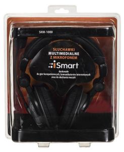 Słuchawki wokółuszne z mikrofonem iSmart SHM-1000 (Czarno-szary)