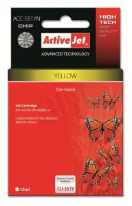 ActiveJet ACC-551YN tusz żółty do drukarki Canon (zamiennik Canon CLI-551Y) Supreme/ chip