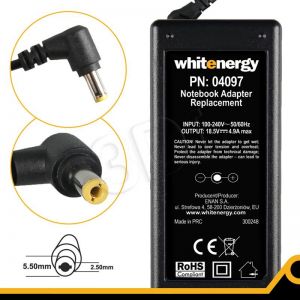 WHITENERGY ZASILACZ 18.5V/4.9A wtyk 5.5x2.5 mm (04097)