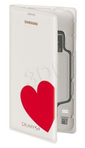 Samsung Etui do telefonu Flip Wallet Moschino 5,1\ Galaxy S5 białe+ czerwone serce