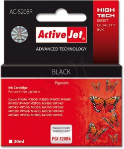 ActiveJet AC-520BR tusz czarny do drukarki Canon (zamiennik Canon PGI-520BK) Premium/ chip