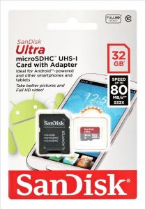 Sandisk micro SDHC Ultra 32GB Class 10 + ADAPTER microSD-SD