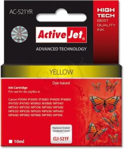 ActiveJet AC-521YR tusz żółty do drukarki Canon (zamiennik Canon CLI-521Y) Premium/ chip