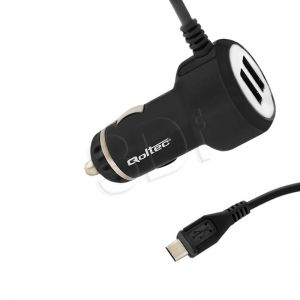 QOLTEC ŁADOWARKA SAMOCHODOWA 20.5W 5V 4.1A 2XUSB + KABEL MICRO USB