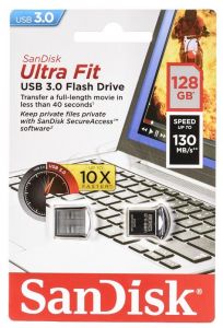 Sandisk Flashdrive Ultra Fit 128GB USB 3.0 czarno-srebrny