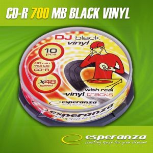 CD-R Esperanza 700MB/80MIN 52xSpeed VINYL BLACK (Cake 10szt)
