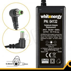 WHITENERGY ZASILACZ 15V/5A wtyk 6.3x3.0 mm (04132)